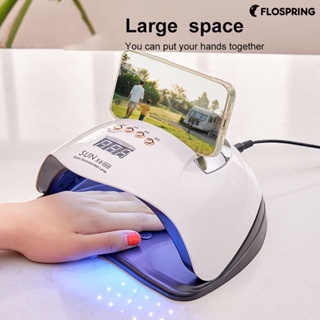 Flospring โคมไฟดิจิทัล หน้าจอ 66 ลูกปัด เซนเซอร์อัตโนมัติ 260W ปลั๊ก US สําหรับร้านทําเล็บ