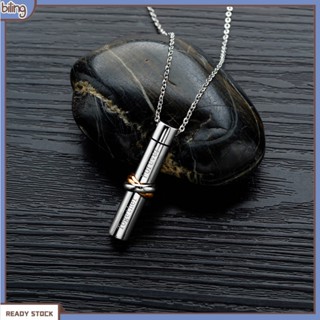 {biling} เครื่องประดับสัตว์เลี้ยง สร้อยคอ ขี้เถ้า พิมพ์ลายตัวอักษร เหล็กไทเทเนียม สําหรับเก็บขี้เถ้าสัตว์เลี้ยง