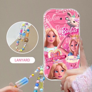 เคสโทรศัพท์มือถือ กันกระแทก ลายบาร์บี้ไอศกรีมน่ารัก พร้อมสร้อยข้อมือ สําหรับ Samsung Galaxy J7 Prime J2 Prime