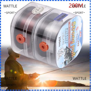 Wattle ม้วนสายเบ็ดตกปลา เคลือบฟลูออโรคาร์บอน 200 ม. ยืดหยุ่น มองไม่เห็น