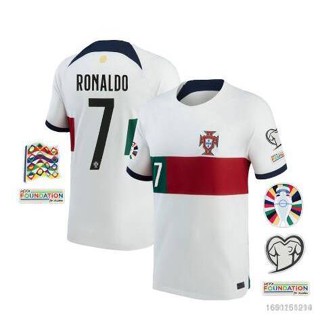 เสื้อกีฬาแขนสั้น ลายทีมชาติฟุตบอล Portugal Ronaldo Away NP2 2023-2024 พลัสไซซ์ สไตล์ยุโรป สําหรับผู้ชาย และผู้หญิง PN2