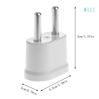 Will อะแดปเตอร์แปลงปลั๊ก US เป็น EU AC 2 ขา เป็น 2 ขา ทรงกลม สไตล์ยุโรป