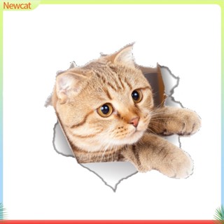 {Newcat} สติกเกอร์ ลายแมว สุนัขน่ารัก สําหรับติดตกแต่งฝาชักโครก ห้องน้ํา บ้าน