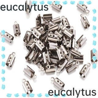 Eucalytus1 แคลมป์จับริบบิ้น สเตนเลส สีเงิน สําหรับทําเครื่องประดับ