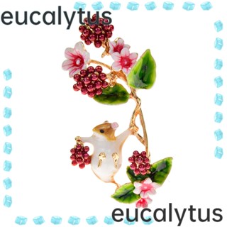 Eucalytus1 เข็มกลัด รูปกระรอกน้อยน่ารัก เครื่องประดับ สําหรับตกแต่งเสื้อผ้า 2 ชิ้น