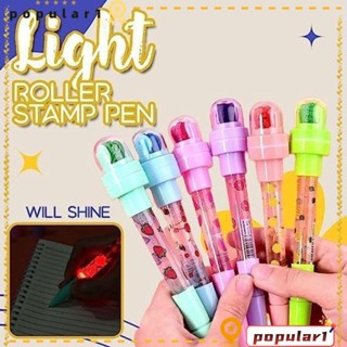 Popular ปากกาลูกลื่นฟองสบู่ พร้อมไฟ Led อเนกประสงค์ 5 in 1 สําหรับนักเรียน วาดภาพ เขียน แสตมป์