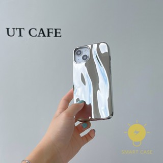 For เคสไอโฟน 14 Pro Max [Water Wave Silver Plating] เคส Phone Case For iPhone 14 Pro Max Plus 13 12 11 For เคสไอโฟน11 Ins Korean Style Retro Classic Couple Shockproof Protective TPU Cover Shell