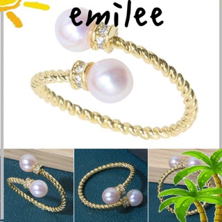 Emilee แหวน ประดับมุก เพทาย หรูหรา เครื่องประดับ ของขวัญ