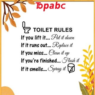 TOP สติกเกอร์ติดผนัง 1/2 ชิ้น อุปกรณ์เสริมประตู / คําพูด กฎห้องน้ํา กฎห้องครัว กฎห้องน้ํา ตกแต่งบ้าน