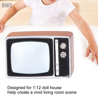 BW3 1:12 Dollhouse TV Model Retro Style Miniature Doll House Living Room Appliance Decoration