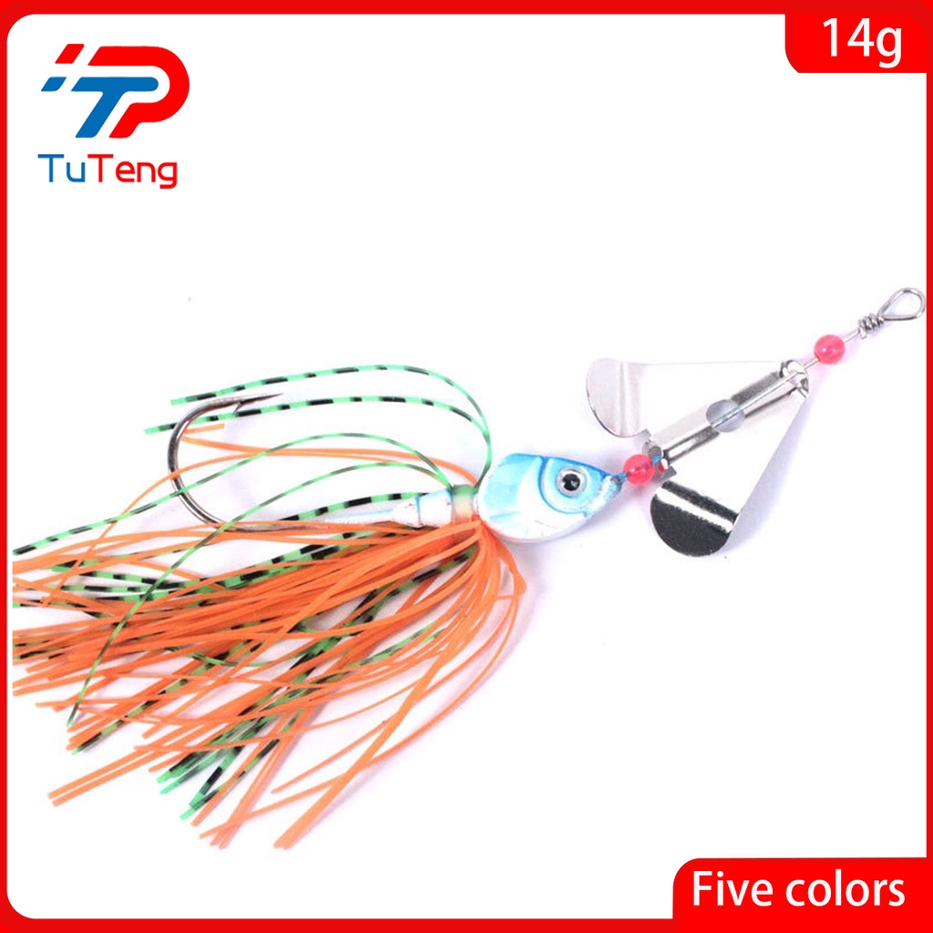 TuTeng 9cm/14g Spinnerbait Fishing Lures Bass Fishing Buzzbait Multicolor Bass Trout Salmon Metal Spinner Baits Swim Jigs