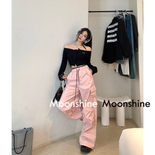 Moon  กางเกงขายาว คาร์โก้ กางเกง เชือกอเมริกันคลาสิค Cargo pants 2023 NEW  AG080704 Unique ทันสมัย สวย พิเศษ A20M06C 36Z230909