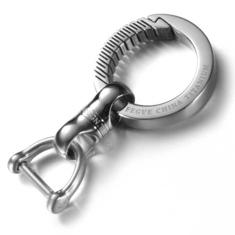 Cnedc 360 ° พวงกุญแจรถยนต์ โลหะผสมไทเทเนียม แบบหมุนได้ แบบเรียบง่าย สไตล์สร้างสรรค์ สําหรับผู้ชาย - รูปที่ 5