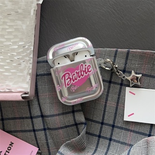 เคสหูฟังบลูทูธ ลาย B A R B I E สีเงิน สําหรับ AirPods Pro2 Airpod Pro 1 2 3 AirPods Pro 2