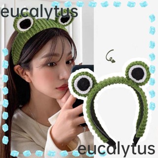 Eucalytus1 ที่คาดศีรษะ ผ้าถัก ลายการ์ตูนกบ ตาโต แฟชั่นฤดูใบไม้ร่วง