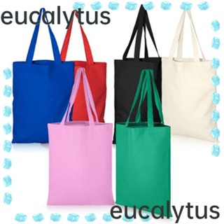 Eucalytus1 กระเป๋าถือ ผ้าแคนวาส ทรงโท้ท เป็นมิตรต่อสิ่งแวดล้อม สําหรับใส่ช้อปปิ้ง