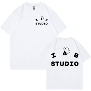 เสื้อยืดแขนสั้น ผ้าฝ้าย พิมพ์ลาย IAB Studio สไตล์เกาหลี ฮาราจูกุ โอเวอร์ไซซ์ แนวสตรีท แฟชั่นฤดูร้อน สําหรับผู้ชาย และผู้หญิง