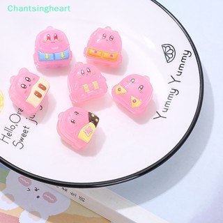 &lt;Chantsingheart&gt; ตุ๊กตาเคอร์บี้ สีชมพูเรืองแสง ขนาดเล็ก สําหรับตกแต่งบ้านตุ๊กตา 2 ชิ้น