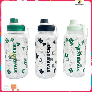 พร้อมส่ง Starbucks Sports Water Cup ถ้วยพลาสติกความจุขนาดใหญ่ทนอุณหภูมิสูงถ้วยพลาสติกนักเรียนแบบพกพาพร้อมฝาฟาง 1000 มล. โดดเด่น_th