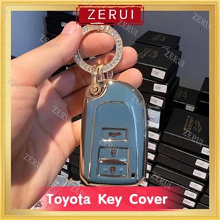 Zr เคสกุญแจรีโมทรถยนต์ TPU พร้อมพวงกุญแจเพชร สําหรับ Toyota Vios 2014-2022 Vios nam 2022 Vios nsp151 Toyota Yaris Vios ncp 150