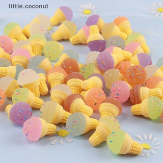 [little.coconut] กรวยไอศกรีมเรซิ่นเรืองแสง สําหรับทํากิ๊บติดผม สมุดภาพ DIY 10 ชิ้น