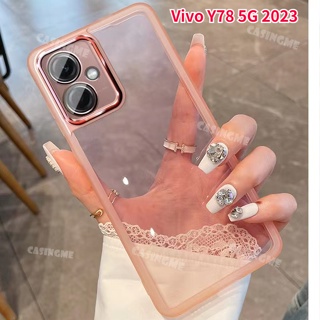 เคสโทรศัพท์มือถือ ซิลิโคนนิ่ม ใส กันกระแทก ป้องกันเลนส์กล้อง สําหรับ Vivo Y78 5G 2023 Y78 78 Y78 78Y Y78 4G 5G