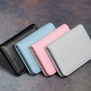 MIN-TAN Card Holder, PU Leather Multi-card Slot Card, Portable Solid Color ID package Men Women