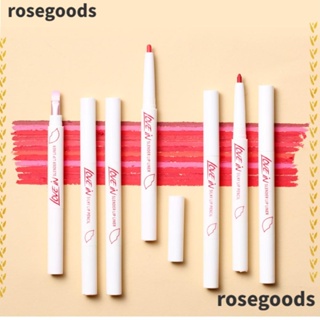 Rosegoods1 ดินสอเขียนขอบปาก ลิปสติก เนื้อแมตต์ สองหัว ปากกาเขียนขอบปาก เครื่องสําอาง ลิปแปรง แต่งหน้า ลิปทินท์ ติดทนนาน ผู้หญิง