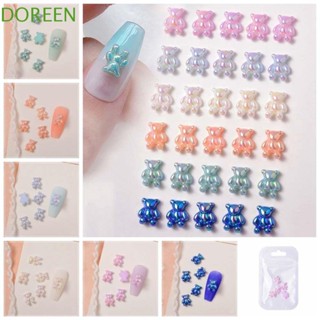 Doreen อุปกรณ์ตกแต่งเล็บ เรซิ่น ลายการ์ตูนหมี กลิตเตอร์ ออโรร่า น่ารัก DIY 5 ชิ้น ต่อชุด