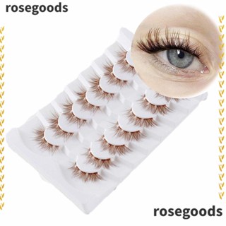 Rosegoods1 ขนตาปลอม ขนมิงค์ สีน้ําตาลธรรมชาติ สําหรับผู้หญิง 7 คู่