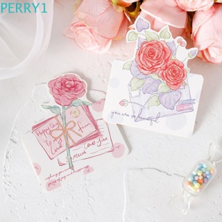 Perry การ์ดอวยพร ลายช่อดอกไม้ Thank You แนวโรแมนติก สําหรับตกแต่ง DIY 10 ชิ้น