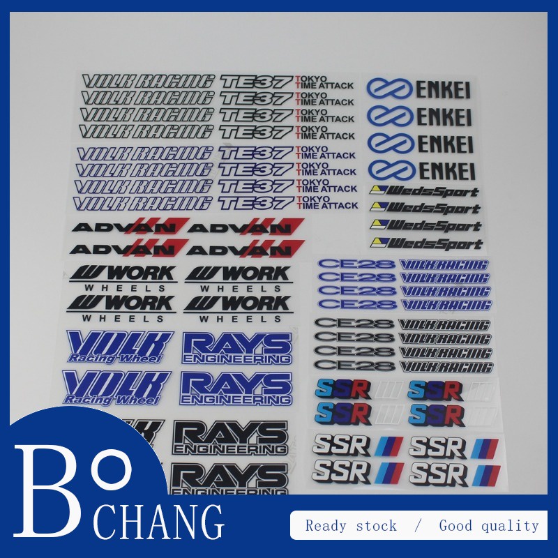 Bc 4 ชิ้น RAYS และ 4 ชิ้นล้อ DECOVERY สติกเกอร์ PVC VOLK RAYS VOLK TE37 CE28 RACING ADVAN ENKEI SSR 