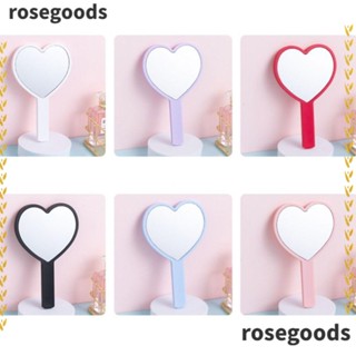 Rosegoods1 กระจกแต่งหน้า รูปหัวใจน่ารัก พร้อมที่จับ สําหรับร้านเสริมสวย สปา