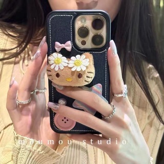 เคสโทรศัพท์มือถือ ผ้ายีน กันตก ป้องกัน ลายเฮลโลคิตตี้ สําหรับ Apple Iphone 14promax 13 11 14pro 13pro 14