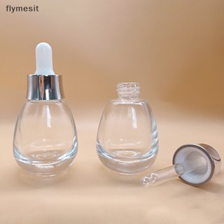 Flymesit ขวดแก้วเปล่า ขนาดเล็ก 30 มล. พร้อมหลอดหยด สีโปร่งใส