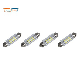 ใหม่ หลอดไฟ 6 SMD LED DC 12V 38 มม. สีขาว สําหรับติดภายในรถยนต์ 4 ชิ้น