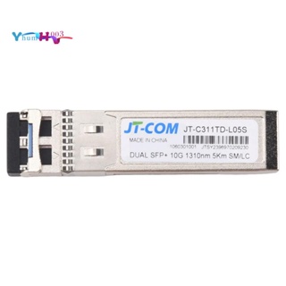 Jt-com โมดูลไฟเบอร์ออปติคอล 10G SFP+ Duplex LC SFP โหมดเดียว 5 กม. 1310Nm สําหรับ Mikrotik Huawei Switch