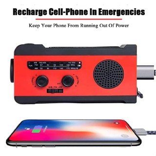 1pc New Emergency Hand-cranked Solar Power SOS Alarm Flashlight Radio Camping