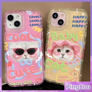 Pingcoo - เข้ากันได้สำหรับ เคส iphone 11 เคสไอโฟน เคสไอโฟน11 เป็นมิตรกับสิ่งแวดล้อมเคสย่อยสลายได้นุ่มกันกระแทกป้องกันลูกแมวน่ารักสวมหมวกเข้ากันได้กับ iPhone 14 13 Pro max 12 Pro Max 11 xr xs max 7Plus 8Plus