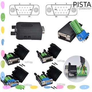 Pista VGA ขั้วต่อเชื่อมบัดกรี 15pins 3+9 VGA ประเภทสกรู พร้อมกรอบสามแถว ตัวผู้ และตัวเมีย สําหรับหน้าจอคอมพิวเตอร์