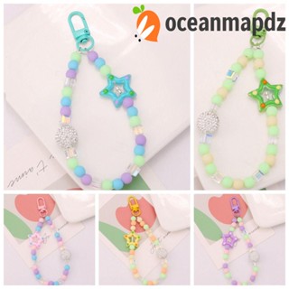 Oceanmapdz พวงกุญแจลูกปัด ดาว หลากสี จี้อะคริลิค พวงกุญแจ ตกแต่งเคสหูฟัง การ์ตูน สีสันสดใส หวานแหวว