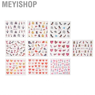 Meyishop 10 Sheet/Set Nail Art  Lipstick High Heels Pattern  Self LJ4