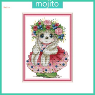 Mojito ชุดงานปักครอสติชคริสตัล รูปกระต่ายน่ารัก 14CT DIY สําหรับปักครอสสติตช์