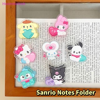 Hoe&gt; คลิปหนีบกระดาษ ที่คั่นหนังสือ ลาย Sanrio Melody Cinnamoroll Pochacco Kuromi Hello Kitty สําหรับตกแต่งสํานักงาน โรงเรียน