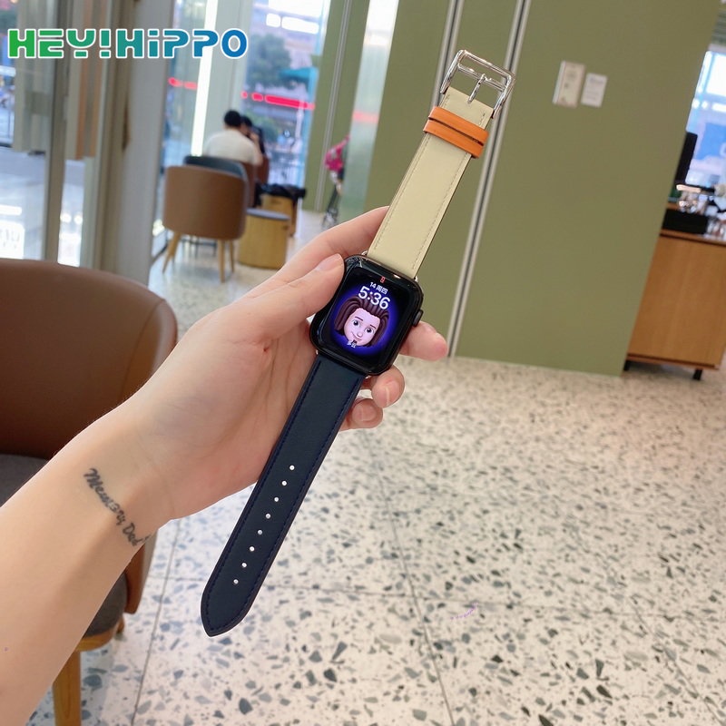 สายนาฬิกาข้อมือ หนัง PU สีตัดกัน สําหรับ iwatch ultra 49 มม. iwatch series 8 se 7 6 5 4 3 45 มม. 41 มม. 44 มม. 40 มม. 42 มม. 38 มม.