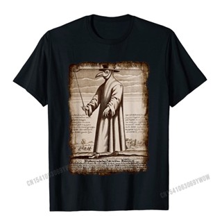 YF41 ใหม่ เสื้อยืด ผ้าฝ้าย พิมพ์ลายสยองขวัญ Plague Doctor Macabre Medieval Steampunk แฟชั่นสําหรับผู้ชาย