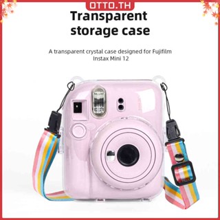 ✾ออตโต้✤【คุณภาพสูง】เคสใส ประดับกลิตเตอร์คริสตัล สําหรับ Fujifilm Instax Mini 12 Instax Mini