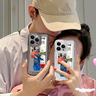 Ikea เคสโทรศัพท์มือถือ TPU นิ่ม แบบใส ป้องกันกล้อง อุปกรณ์เสริม สําหรับ iPhone 14 Pro 11 12 13 XR X XS Max 7 8 Plus SE 2022