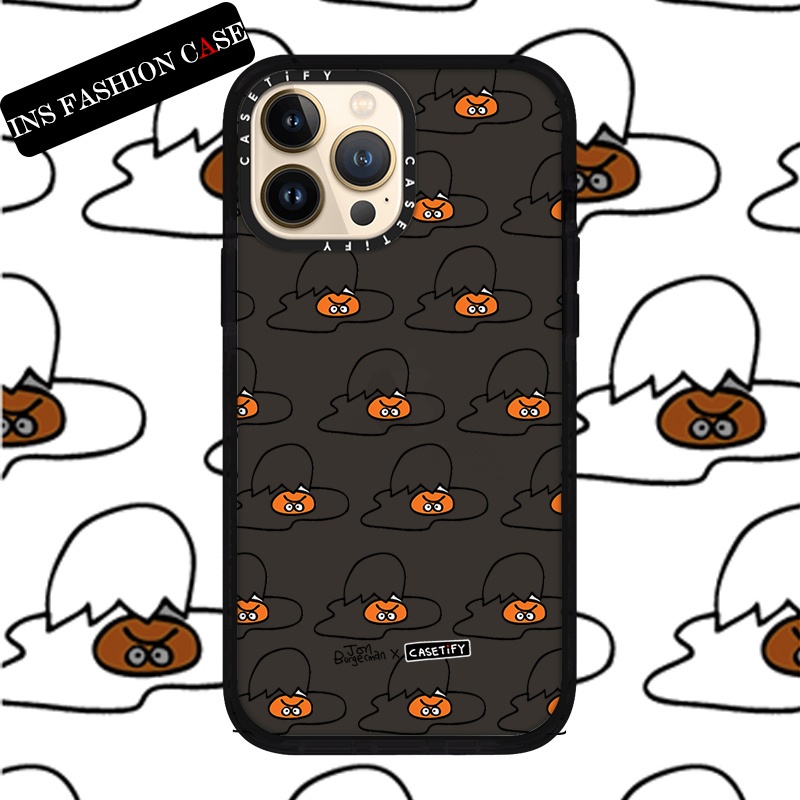 Casetify X JON EGGS เคสโทรศัพท์มือถือนิ่ม แบบใส กันกระแทก สีดํา สําหรับ iPhone 14 13 12 11 Pro MAX IX XS MAX XR 6 6s 7 8 Plus