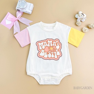 Babygarden-0-24m ชุดรอมเปอร์ แขนสั้น คอกลม พิมพ์ลายตัวอักษร ฤดูร้อน บอดี้สูท ลําลอง สําหรับเด็กผู้หญิง ทุกวัน